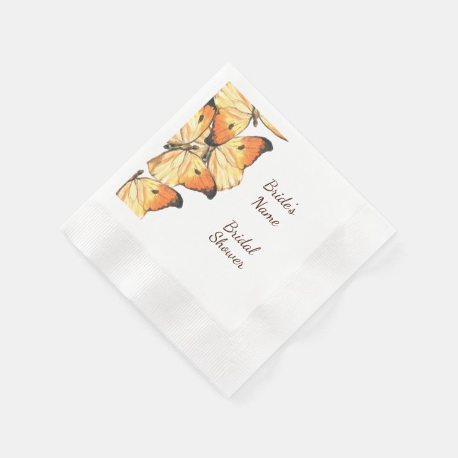 Guardanapo De Papel Chuva de Noiva Laranja Borboleta Monarca (Canto)