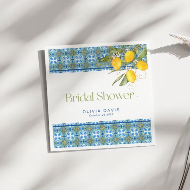 Guardanapo De Papel Chuva de Noiva Lemons Mediterranean Tiles (Criador carregado)