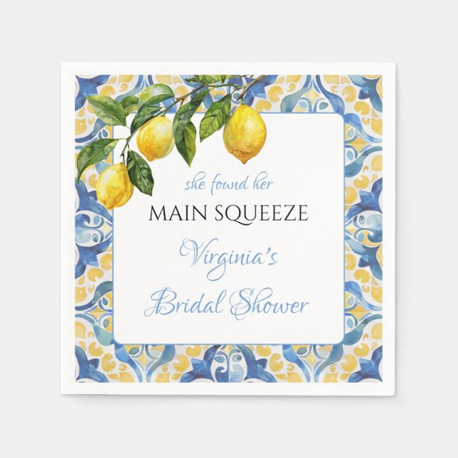 Guardanapo De Papel Chuva de Noiva Mediterranean Lemon Main Squeeze (Frente)