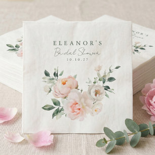 Guardanapo De Papel Chuva de Noiva Rosa Água-Forte Floral Peônia