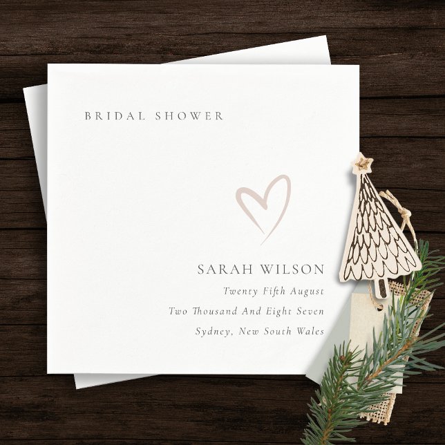 Guardanapo De Papel Chuva de Noiva Rosa Bege Minimalista Elegante Cora (Criador carregado)