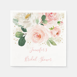 Guardanapo De Papel Chuva de Noiva Rosa Dourado Floral