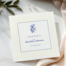 Chuva de Noiva Simples Azul e Amarelo Doodle Limõe