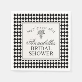 Guardanapo De Papel Chuva de Noiva Xadrez Harlequim Preto