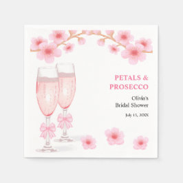 Guardanapo De Papel Chuva de Pétalas e Prosecco no Chá de Noiva com La