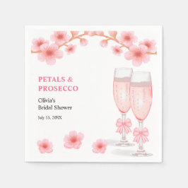 Guardanapo De Papel Chuva de Pétalas e Prosecco no Chá de Noiva com La