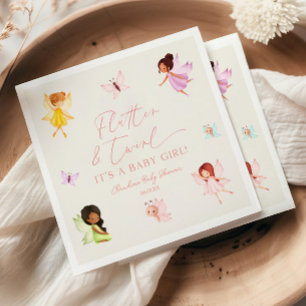 Guardanapo De Papel Chuva de Pétalas e Torvelinho Chá de Bebê Fada Enc