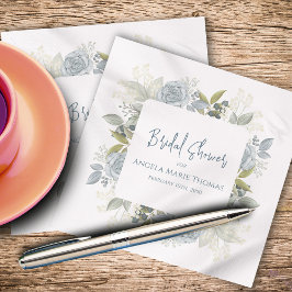 Guardanapo De Papel Chuva de Presentes Elegante Caligrafia Floral Azul