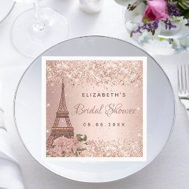 Guardanapo De Papel Chuva de presentes rose gold Paris Torre Eiffel
