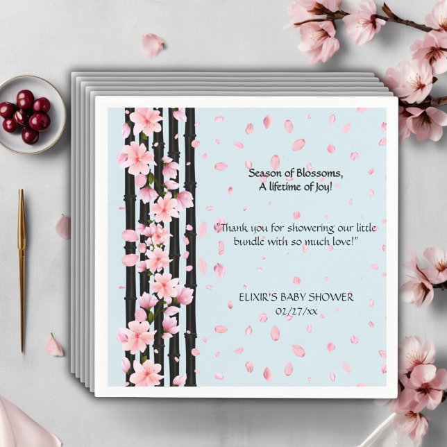 Guardanapo De Papel Chuva de Sakura Primavera Bebê Shower (Criador carregado)