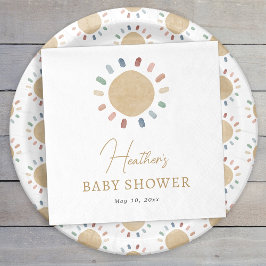 Guardanapo De Papel Chuva de Sol Boho para Chá de Bebê
