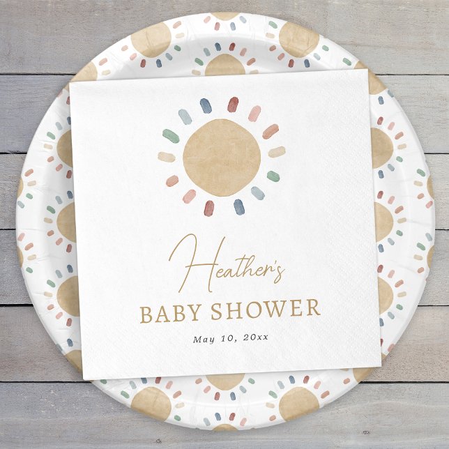 Guardanapo De Papel Chuva de Sol Boho para Chá de Bebê (Boho Sun Baby Shower Napkins
)