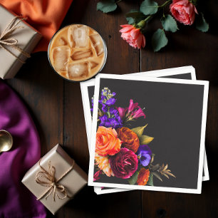 Guardanapo De Papel Chuva Floral Elegante Mal-humorada Vibrante de Col
