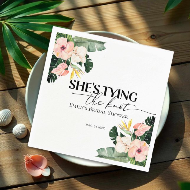 Guardanapo De Papel Chuva Tropical Ela está se casando Chá de Noiva (Criador carregado)