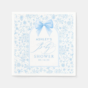 Guardanapo De Papel Chuveiro de Bebê Arco-Iris Azul Chinoiserie Fofa