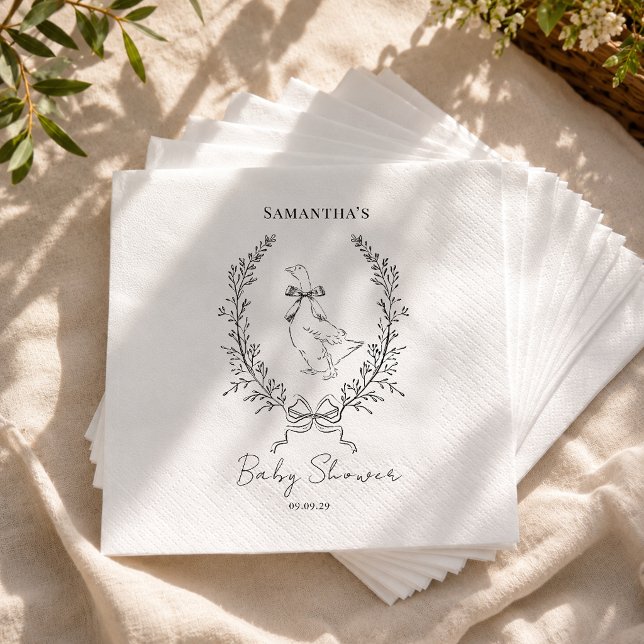 Guardanapo De Papel  Chuveiro de bebê de ganso bobo elegante e sofisti (Criador carregado)