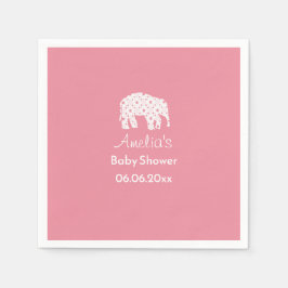 Guardanapo De Papel Chuveiro de Bebê Elefante Branco Personalizado