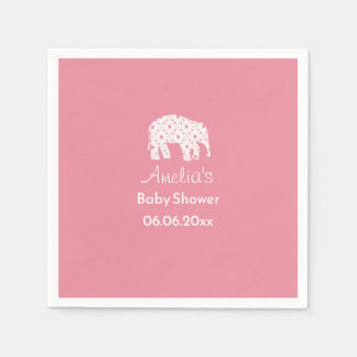 Guardanapo De Papel Chuveiro de Bebê Elefante Branco Personalizado