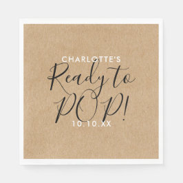 Guardanapo De Papel Chuveiro de Bebê Pronto para Nascer Rustico Kraft 