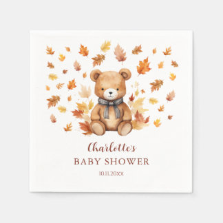 Guardanapo De Papel Chuveiro de Bebê Urso Teddy Outono Encantador