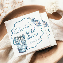 Guardanapo De Papel Chuveiro de Noiva Chinoiserie Botas e Espumante