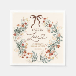Guardanapo De Papel Chuveiro de Noiva Coquette Bow Flor de Outono Selv