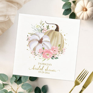 Guardanapo De Papel Chuveiro de Noiva Floral Abóbora Rosa Bege