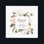 Guardanapo De Papel Chuveiro de Noiva Floral de Magnólia Elegante e So<br><div class="desc">Guardanapos de Chuveiro de Noiva Floral de Magnólia Elegante e Sofisticado</div>