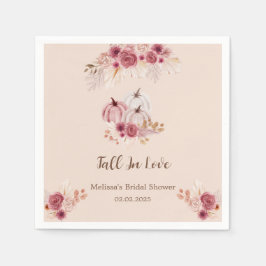 Guardanapo De Papel Chuveiro de Noiva Rosa Boho Abóbora Enamorada