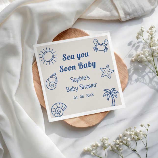 Guardanapo De Papel Chuvem de Amor Festa de Bebê Costeira (Criador carregado)