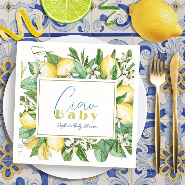 Guardanapo De Papel Ciao Baby Citrus Lemon Chá de fraldas (Criador carregado)