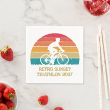 Ciclismo Retro Pôr do Sol Triatlo Personalizado