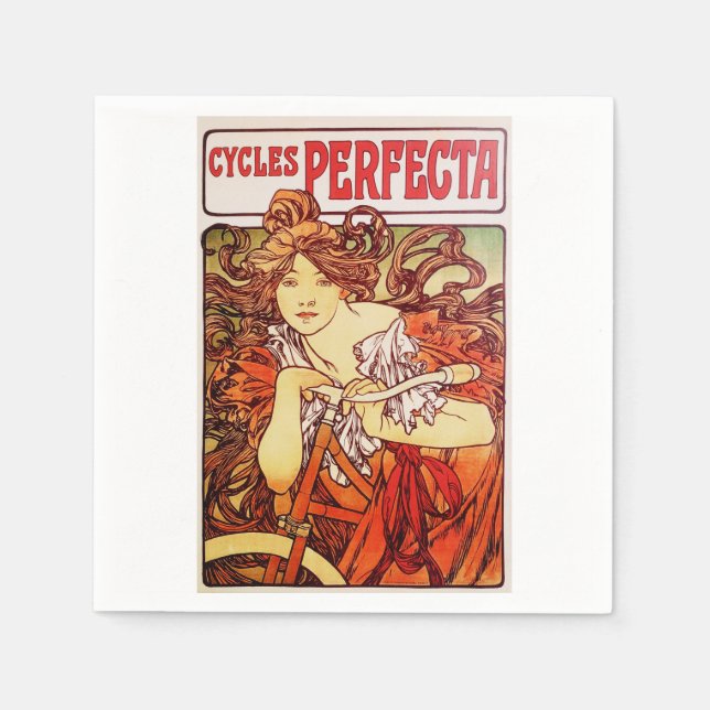 Guardanapo De Papel Ciclos Perfecta de Alphonse Mucha (Frente)