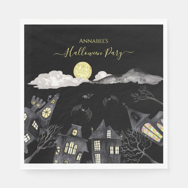 Guardanapo De Papel Cidade assustadora Halloween (Frente)
