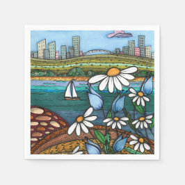 Guardanapo De Papel Cidade da Margarida Caprichosa Zentangle do Barco