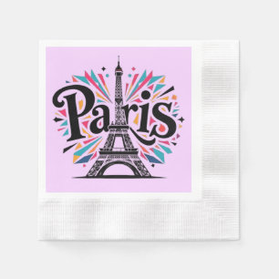 Guardanapo De Papel Cidade das Luzes: Arte Tipográfica Bold Paris