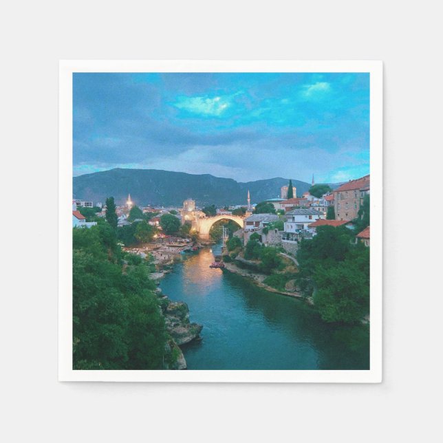 Guardanapo De Papel Cidade de Mostar - Bósnia e Herzegovina (Frente)