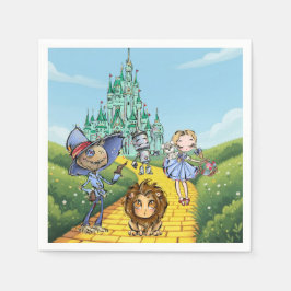 Guardanapo De Papel Cidade Esmeralda Fantasia Aniversário Estrada de T