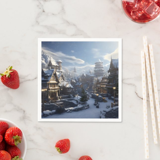 Guardanapo De Papel Cidade Fantasia de Inverno (Insitu)