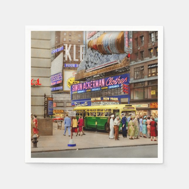 Guardanapo De Papel Cidade - Manhattan, Nova Iorque - 43º e Broadway 1 (Frente)