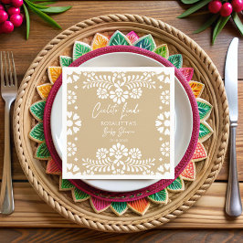 Guardanapo De Papel Cielito lindo beige chá de fraldas mexicano
