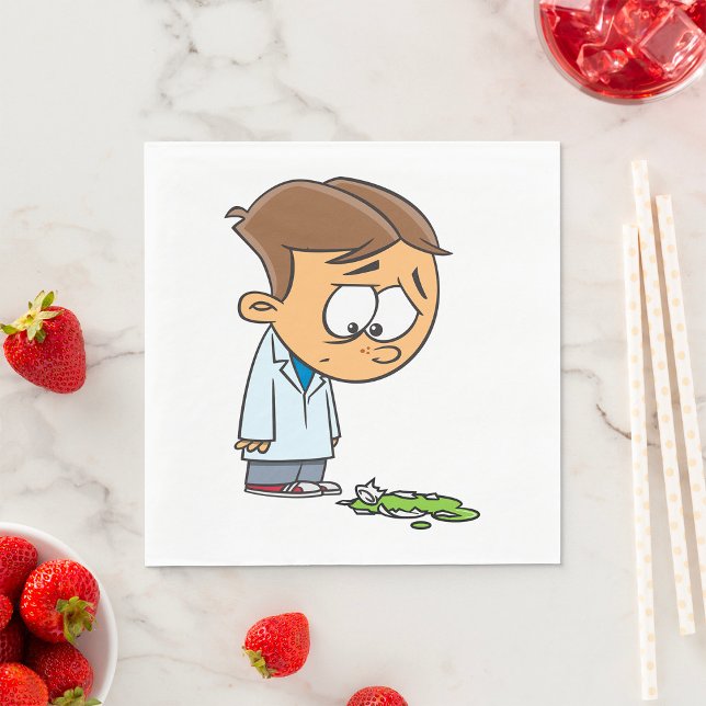 Guardanapo De Papel Cientista triste com experimento quebrado (Criador carregado)