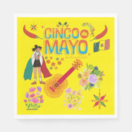 Guardanapo De Papel Cinco De Mayo amarelo