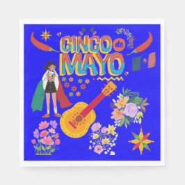 Guardanapo De Papel Cinco De Mayo azul brilhante
