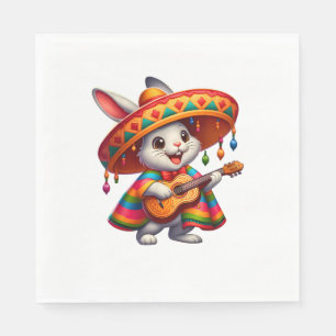 Guardanapo De Papel Cinco de Mayo Coelho Vestindo Sóbrero Mexicano
