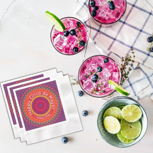 Guardanapo De Papel Cinco de Mayo Fiesta Kaleidoscope Party (Criador carregado)