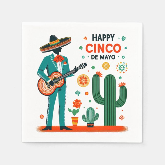 Guardanapo De Papel Cinco de mayo mariachi - orgulho mexicano (Frente)