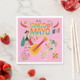 Guardanapo De Papel Cinco De Mayo rosa claro