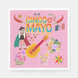 Guardanapo De Papel Cinco De Mayo rosa claro