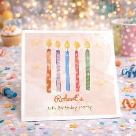 Guardanapo De Papel Cinco Velas Crianças 5 Aniversário